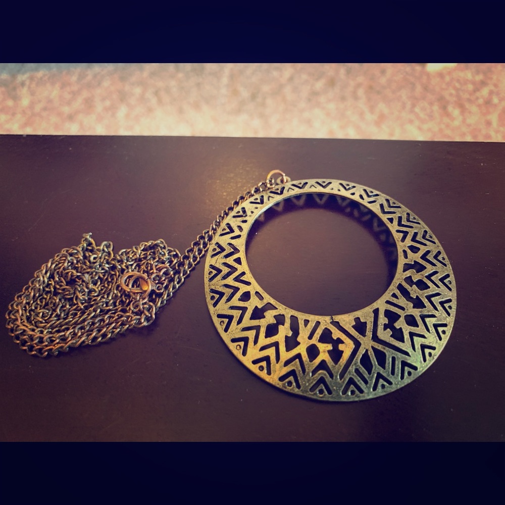 Aztec circle necklace